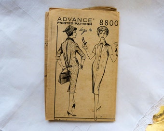 Advance 8800 Vintage Sewing Pattern Step In Chemise Dress 1958 Uncut Factory Folded