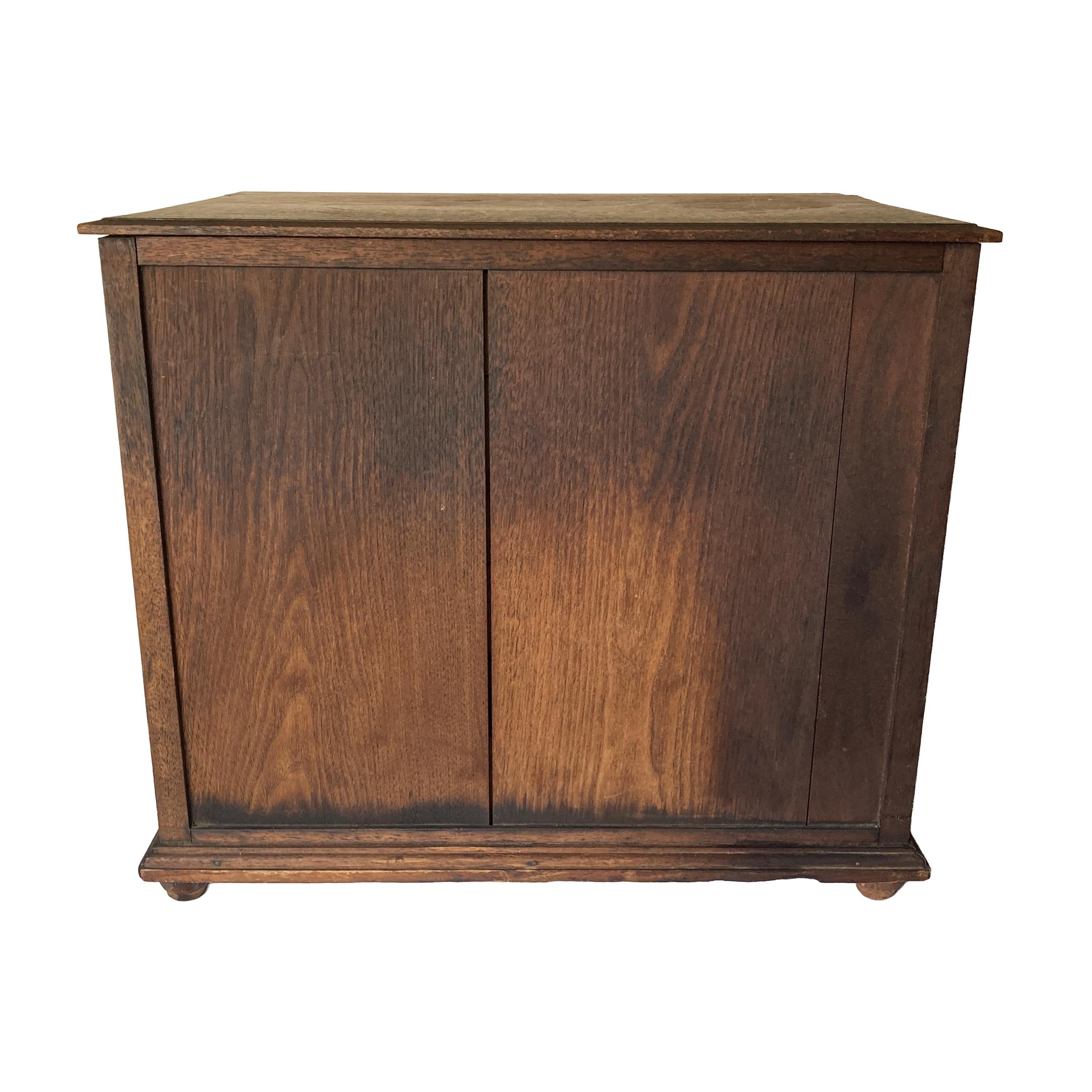 Antique Watchmaker Spool Collector Cabinet 7 Drawers Wooden Chest