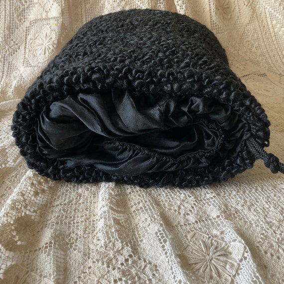 Black Persian Lamb Muff 1940s Silk Lined Padded - image 8