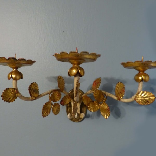 White Candle Sconce Etsy