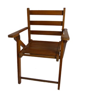 Nevco Folding Wooden Arm Chair Vintage Child Size