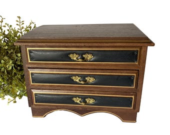 Dante Jewelry Box Top Lid & Drawers With Original Tag Made In Japan 1960s