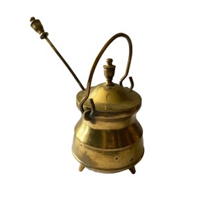Antique Cast Iron & Brass Fire Starter Hearth Smudge Pot