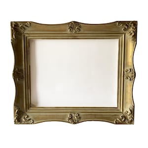 Scalloped Pale Gold & Cream Finish Closed Corner Open Wooden Frame 2.5" Molding