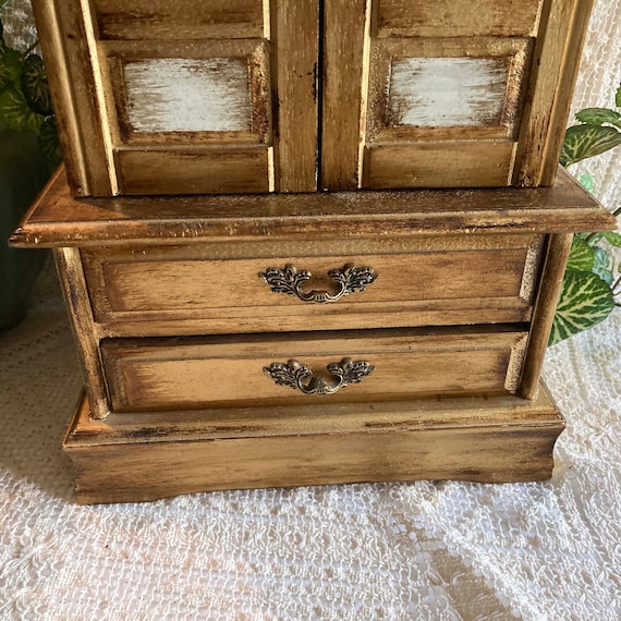 Jewelry Box Armoire Solid Wood Brass Hardware Made In… Gem