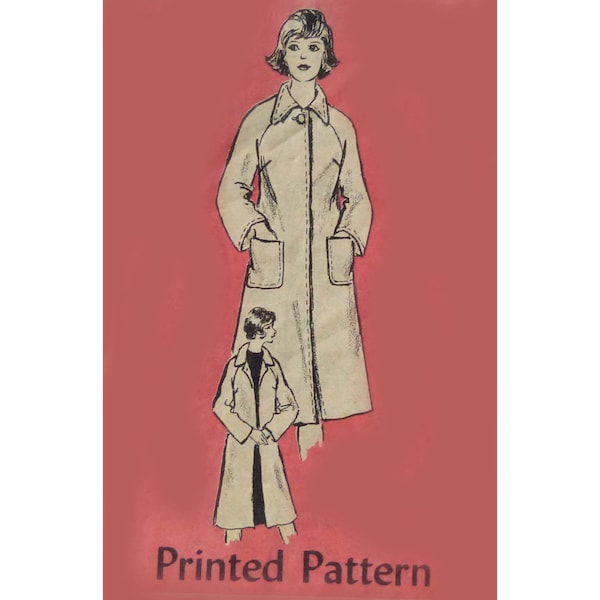 Newspaper Mail Order Pattern 4958 Women's Coat Size 18 1/2 1970s