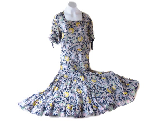 Fashion Frocks 1930s Dress Floral & Bonnet Print