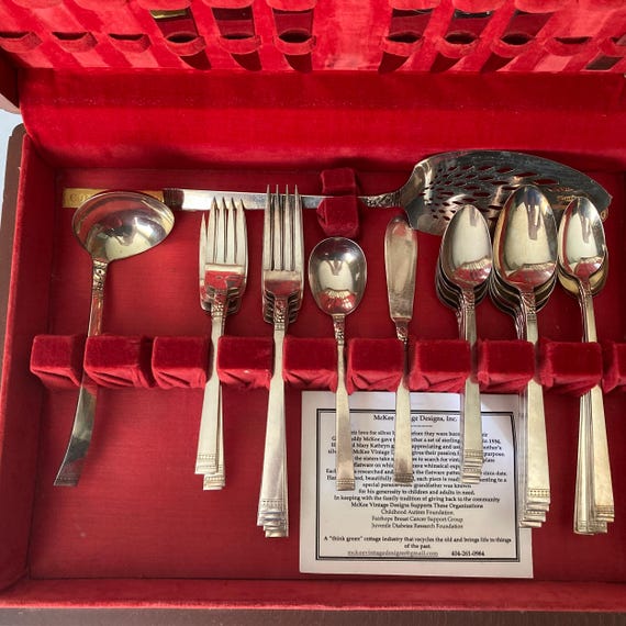 １９４１年　シルバー　銀製 Oneida　カトラリーセット アンティーク Oneida Community Plate Forever Silverware 41 Pc Service for 6 With