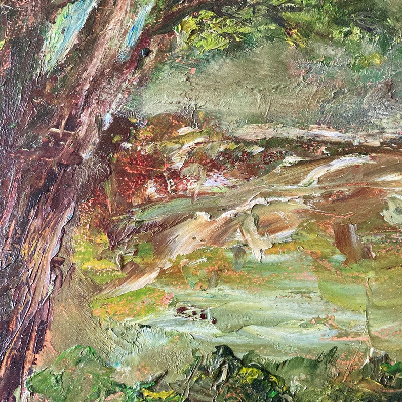 Oil Painting Abstract Landscape Impasto Texture Framed Signed Vintage ...