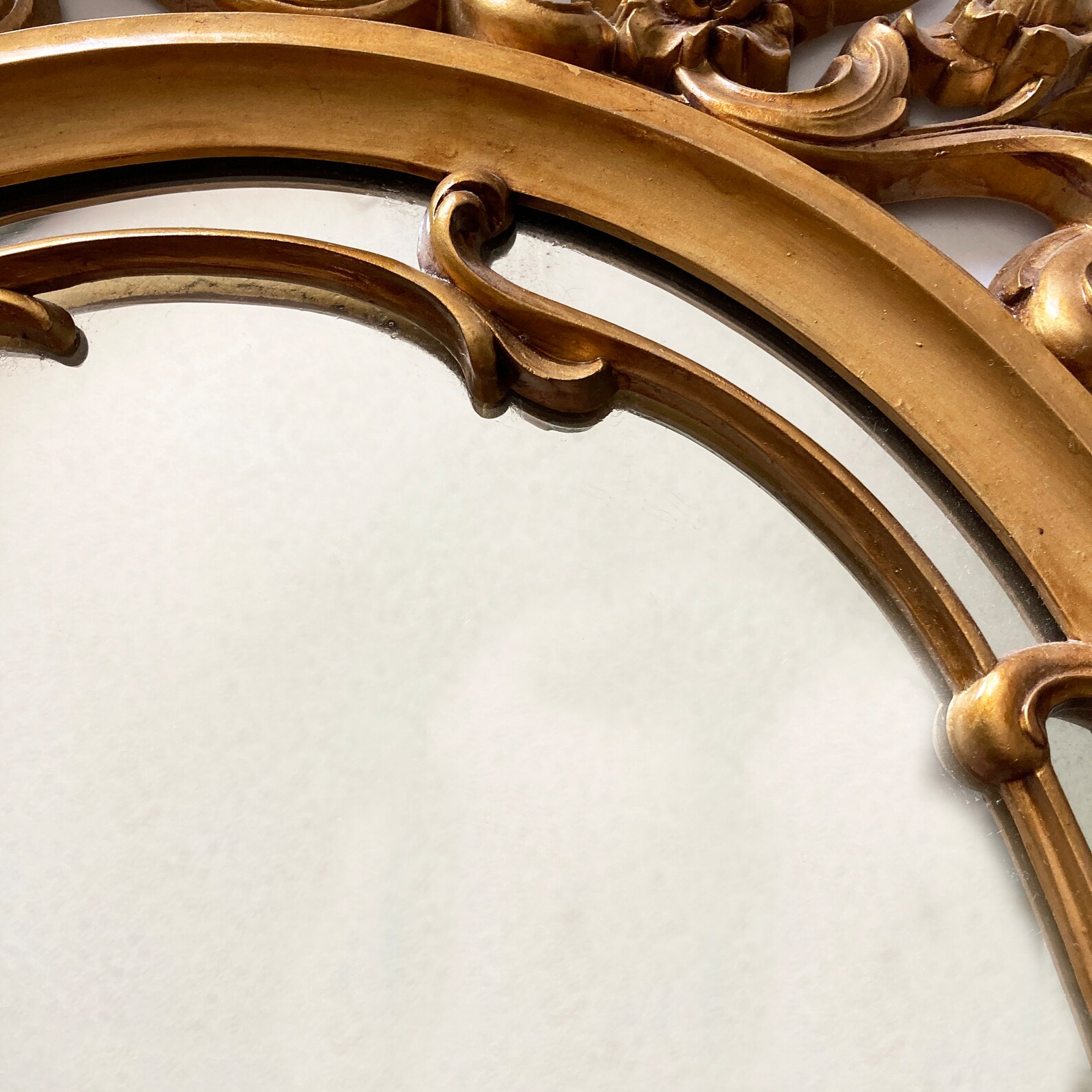 Gold Plastic Floral & Leafy Scroll Framed Oval Mirror 1970s - Etsy