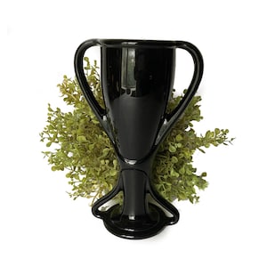 Black Amethyst Glass Chalice Vessel Vase