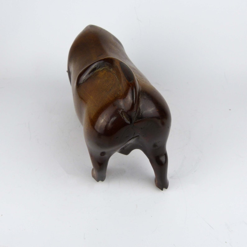 Magnificent Carved Wooden Bull Statue Sculpture