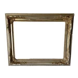 Aged Silver Leafed Finish Closed Corner Open Wooden Frame 2" Molding