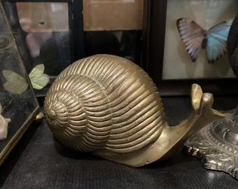 Snail In Shell Figurine Brass Animal Vintage