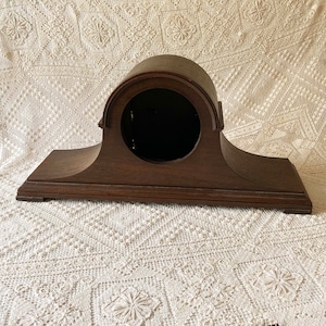Large Empty Wooden Mantle Clock Case With Chimes