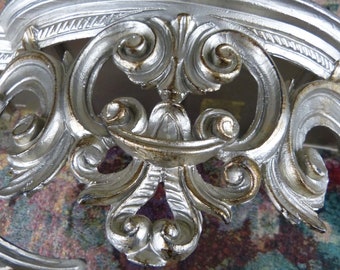 Silver Scrolling Plastic Composite  Wall Shelf Made In Italy