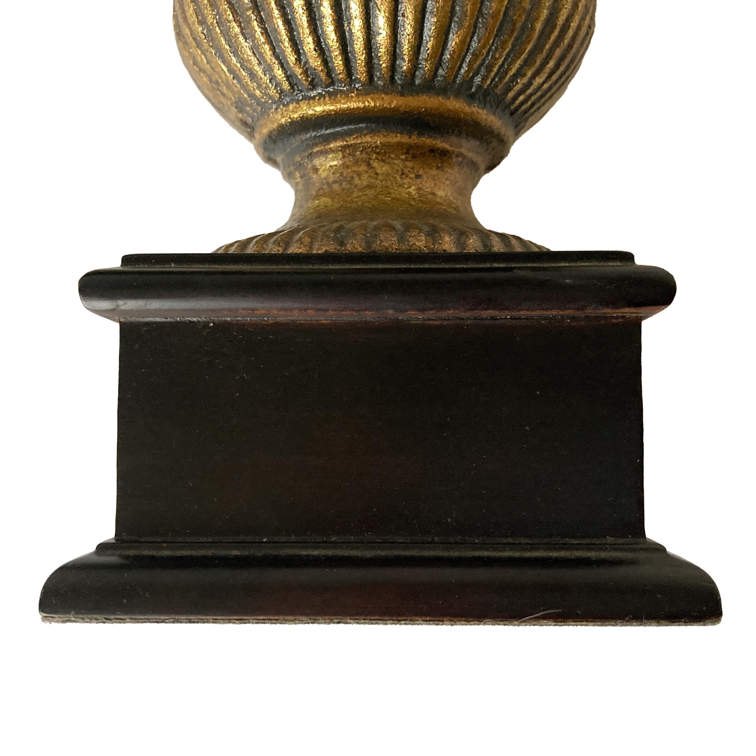 Bombay Company Gold Metal Urn on Black Pedestal Indoor Classic  display picture 1