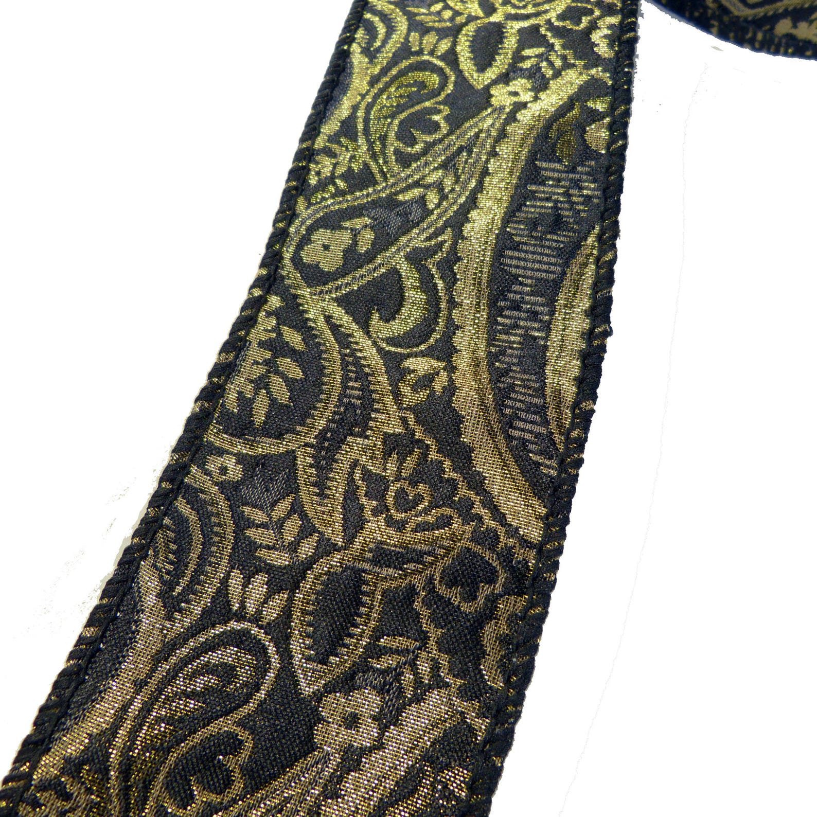 Black and Bronze Paisley Floral Wired Ribbon 2.5 Wide by | Etsy