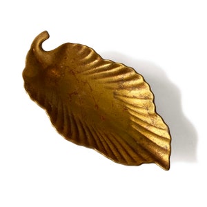 Freeman McFarlin 1960 California Pottery Gilded Gold Leaf Shaped Dish