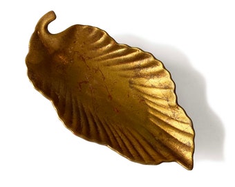 Freeman McFarlin 1960 California Pottery Gilded Gold Leaf Shaped Dish