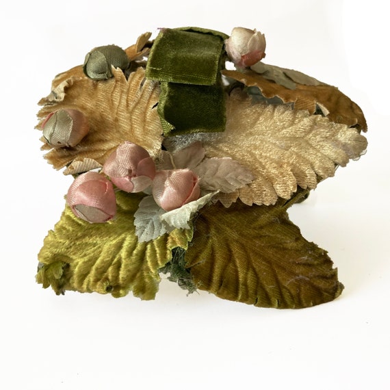 Leaf & Berry Spring Flower Hat Green Velvet Box 1… - image 6