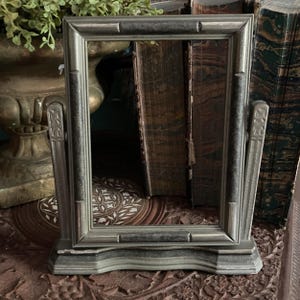 Antique Swivel Tilt Picture Frame Deco Silver & Gray No Glass Or Back