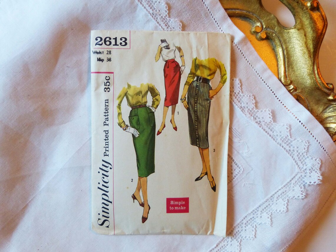 Simplicity 2613 Vintage Sewing Pattern Misses' Slim Pencil - Etsy