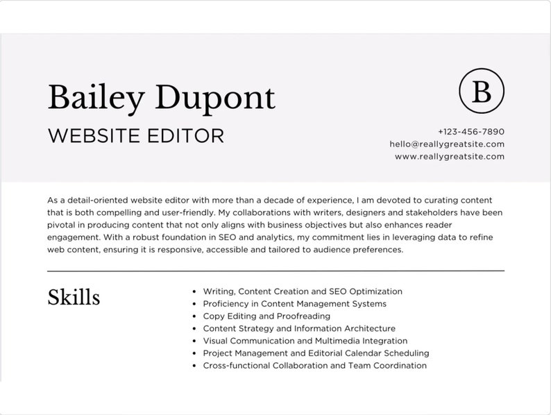 Digital and Printable CV Template, Fully Editable and Personalisable ...