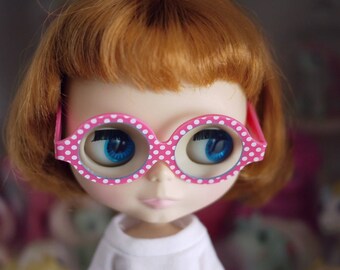 Twiggy Twiggy S02-DPA Blythe glasses Polka Dot Pink w/ Light Blue Lens