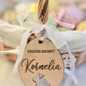 Personalized Easter Basket Tags – Custom Name Bunny, Egg, and Carrot Tags with Ribbon