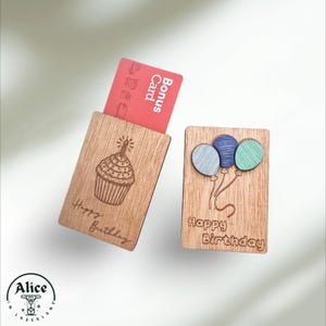 Porta-cartão-presente personalizado Design de balão personalizável com opções de cores Estojo para cartão-presente de feliz aniversário Porta-cartão de presente de aniversário e feriado