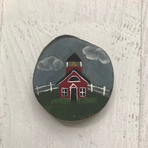Schoolgebouwspeld cipres slice, schoolbroche, cadeau leraar