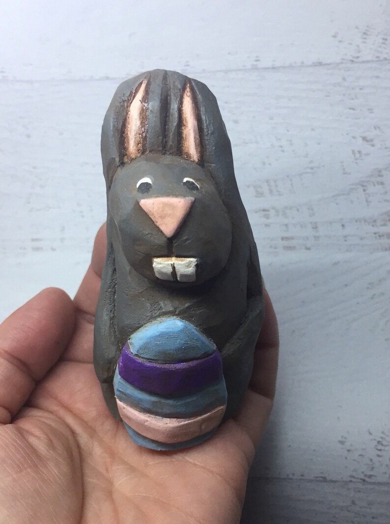 Carved Easter Bunny Cypress Knee Wood Carved Easter Rabbit Etsy