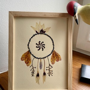 Erbario decorativo incorniciato, realizzato a mano in Bretagna, è un acchiappasogni, un acchiappasogni. Offri fiori in un modo diverso... Regalo unico