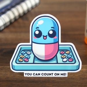 Pharmacy Stickers You Can Count of Me for Pharmacists, Technicians, Students, Residents, Cute Funny Gifts for Laptops Phone Water Bottles