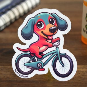 Doxycycline Dog on Bike Sticker: Pharmacy Student Gift