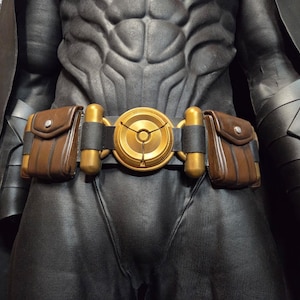 Custom Hero Utility Belt – Flexible Urethane Rubber, Handmade Cosplay Prop, Any Color, Lightweight, Durable, Adjustable Strap