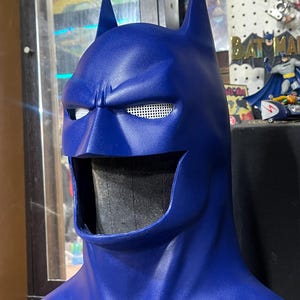 Bat Hero Cowl Choose Your Shade of Blue! Flexible Urethane Rubber, Handmade, Durable and Lightweight High Quality Material made for Cosplay