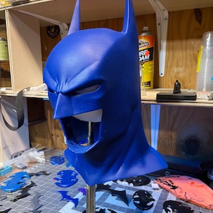 Bat Hero Cowl Choose Your Shade of Blue! Flexible Urethane Rubber, Handmade, Durable and Lightweight High Quality Material made for Cosplay