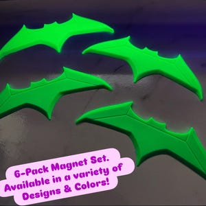Bat Hero-Inspired Wing Emblem Magnets – Set of 6, High-Quality Rubber, Custom Colors Available