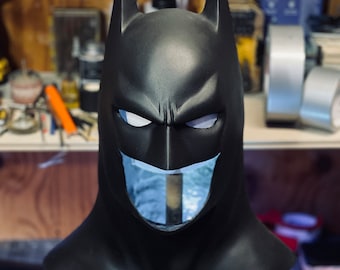 Handmade Flexible Urethane Bat Hero Cowl – Lightweight, Durable and Comfortable Wearable Cosplay Prop & Display Piece