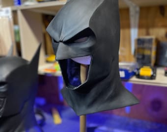 Handmade Flexible Urethane Bat Hero Cowl – Lightweight, Durable and Comfortable Wearable Cosplay Prop & Display Piece