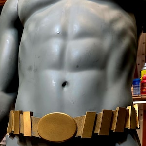 Custom Hero Utility Belt – Flexible Urethane Rubber, Handmade Cosplay Prop, Any Color, Lightweight, Durable, Adjustable Strap