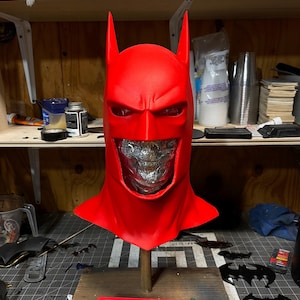 Bat Hero Cowl Choose A Color! Color Match Flexible Urethane Rubber, Handmade, Durable and Lightweight High Quality Material made for Cosplay