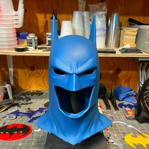 Bat Hero Cowl Choose Your Shade of Blue! Flexible Urethane Rubber, Handmade, Durable and Lightweight High Quality Material made for Cosplay