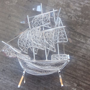 Caravelle en filigrane d&#39;argent