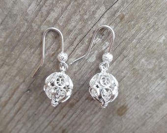 Spheres - Silver Filigree Earrings