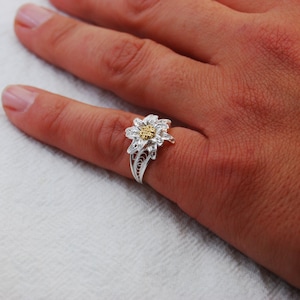 Edelweiss II - anello in filigrana d'argento