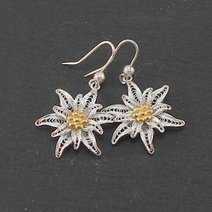 Edelweiss II - silver filigree earrings
