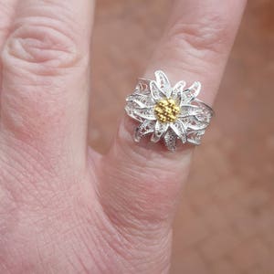 Edelweiss I - silver filigree ring